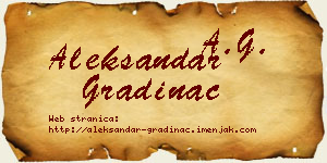 Aleksandar Gradinac vizit kartica